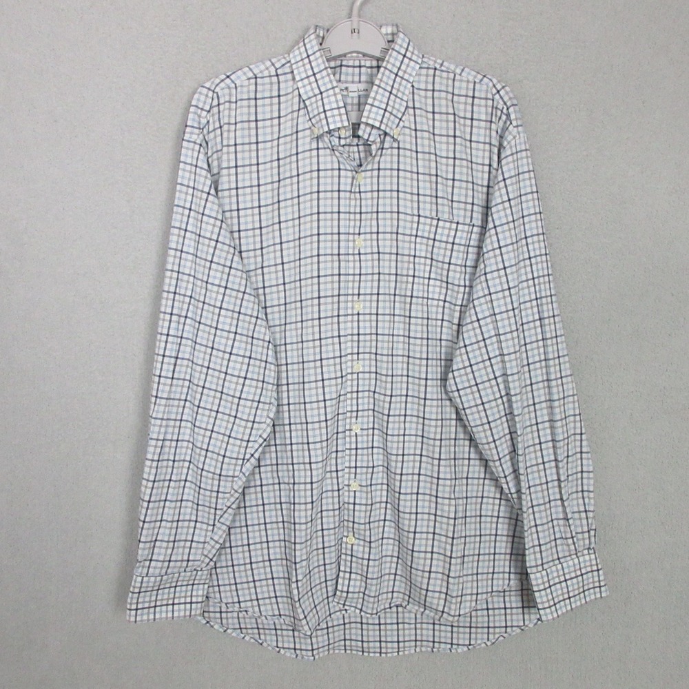 Peter Millar Mens XXL Performance Tattersall Check Button Down Shirt MF19W04NB